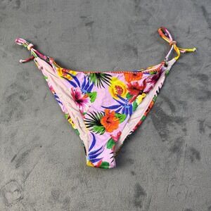 Banana Moon Bikini Bottom Womens 2XL Pink Floral Side Tie Hawaiian Swimwear